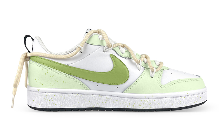 Order [Sepatu Kustom] Nike Genki Shokudo x Court Borough Low 'Alpukat Putih-Hijau' BQ5448-104(Team叁-女元气C元气牛油果解)