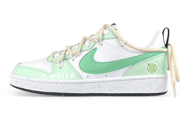Buy [Kasut Custom] Nike Bermain x Court Borough Low 2 'White Green Deconstructed Watermelon' BQ5448-104(Team叁-女C元气西瓜解)
