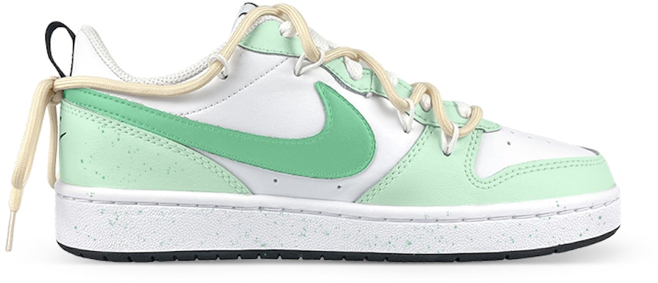 【定製球鞋】Nike Court Borough Low2 是在玩鞋 x 元氣食堂 西瓜君 解構 低筒 板鞋 GS 白綠 Order 【定製球鞋】Nike Court Borough Low2 是在玩鞋 x 元氣食堂 西瓜君 解構 低筒 板鞋 GS 白綠