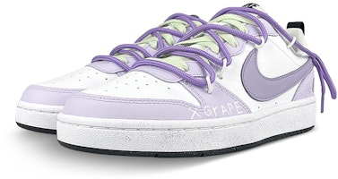 【訂製球鞋】Nike Court Borough Low2 是在玩鞋 x 元氣食堂 小葡萄 解構 低筒 板鞋 GS 白紫 Lookbook 【訂製球鞋】Nike Court Borough Low2 是在玩鞋 x 元氣食堂 小葡萄 解構 低筒 板鞋 GS 白紫