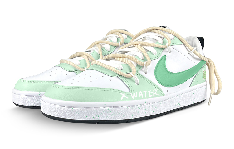 Lookbook [Kasut Custom] Nike Bermain x Court Borough Low 2 'White Green Deconstructed Watermelon' BQ5448-104(Team叁-女C元气西瓜解)