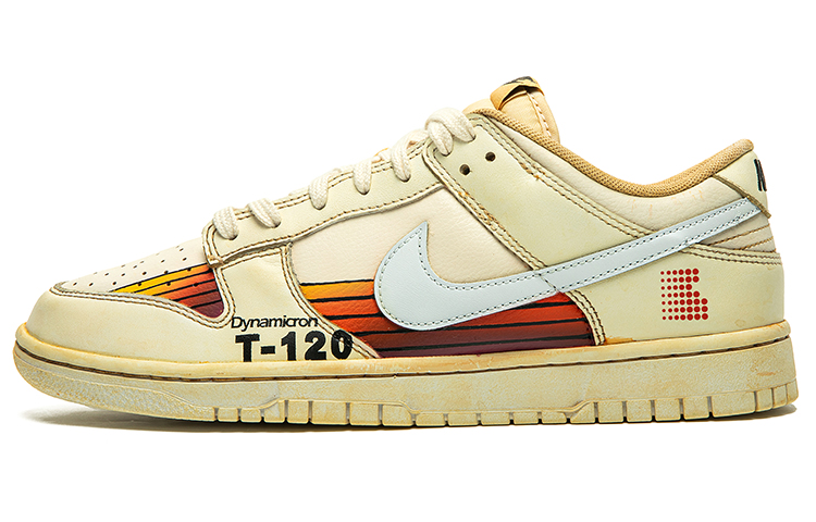 Buy ナイキ 野鹤 x ダンクロー「レトロフューチャーストライプドコーヒー」カスタムシューズ DJ6188-101(TeamB-男款条纹咖啡染G-BOX)