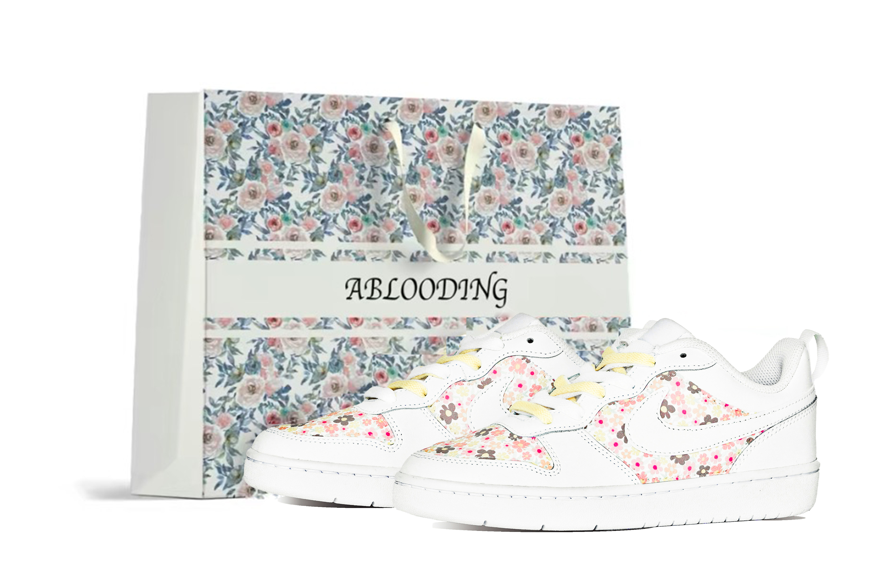 Buy [Kasut Tersuai] Nike ABLOODING x Court Borough 'Cinta Perancis Lisianthus' BQ5448-100(Team14-洋桔梗S-Box)