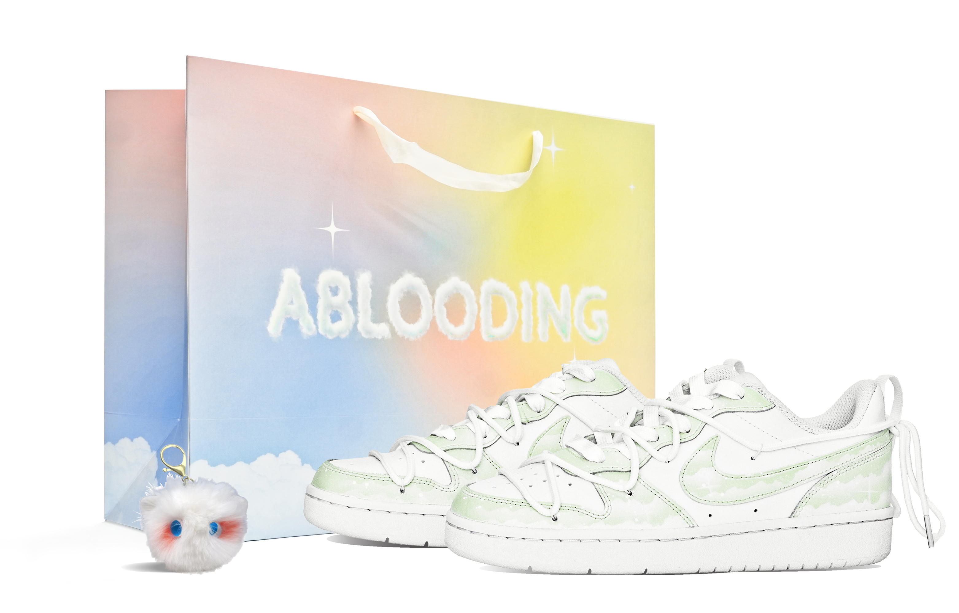 [Custom Shoes] Nike ABLOODING Court Borough 'Green Starry Sky'