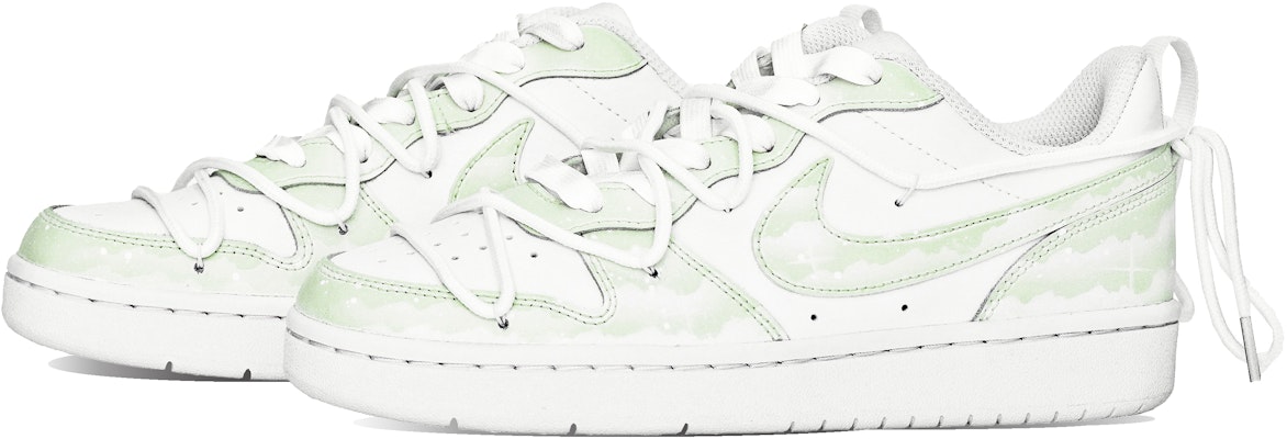【客製球鞋】Nike Court Borough ABLOODING 解構星空系列 綠色星空 星辰大海 抹茶奶綠 低筒 板鞋 GS 綠 Shop 【客製球鞋】Nike Court Borough ABLOODING 解構星空系列 綠色星空 星辰大海 抹茶奶綠 低筒 板鞋 GS 綠