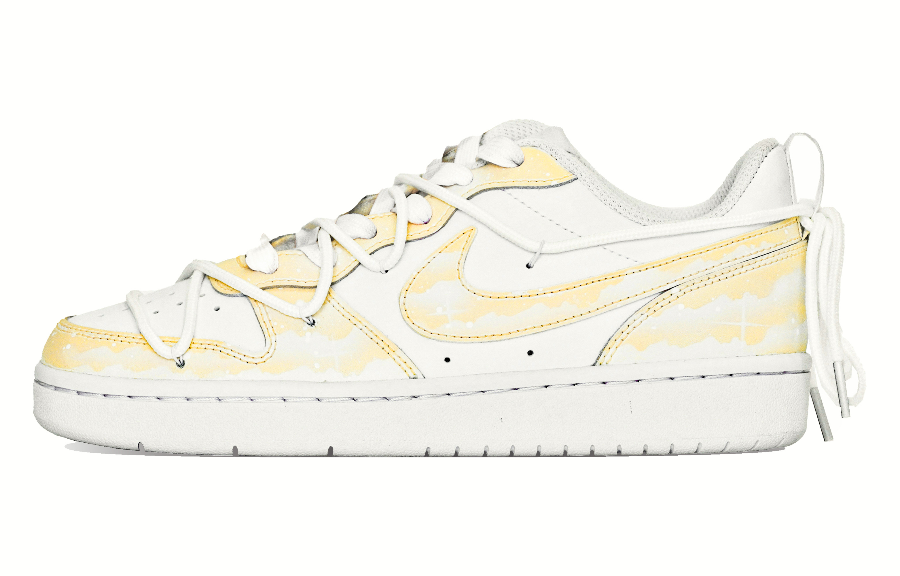 Order [Sneakers Custom] Nike ABLOODING x Court Borough Low 'Star Kuning - Karamel Pudding' BQ5448-100(Team14-解构黄星S-Box)