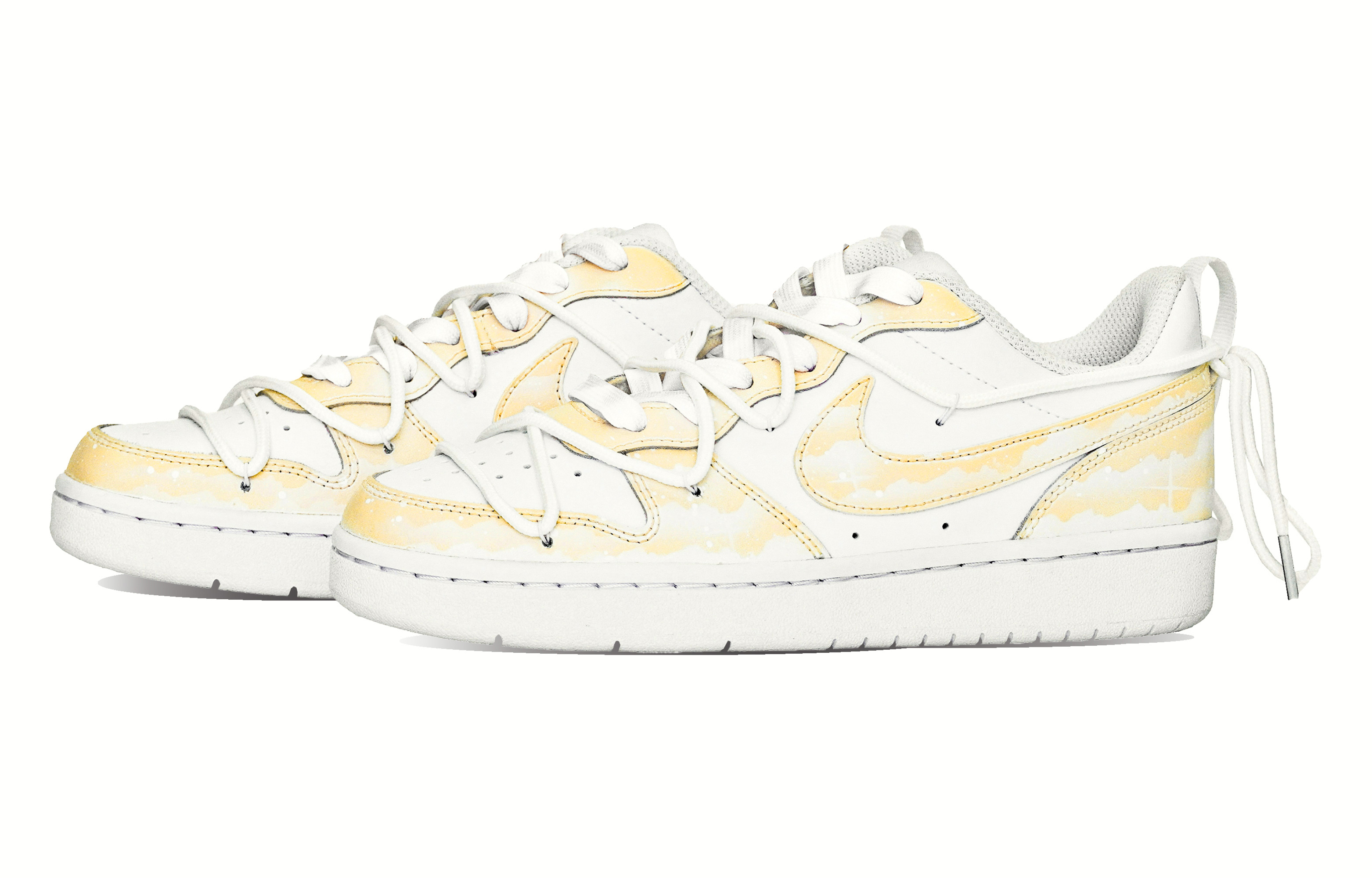 Shop [Sneakers Custom] Nike ABLOODING x Court Borough Low 'Star Kuning - Karamel Pudding' BQ5448-100(Team14-解构黄星S-Box)