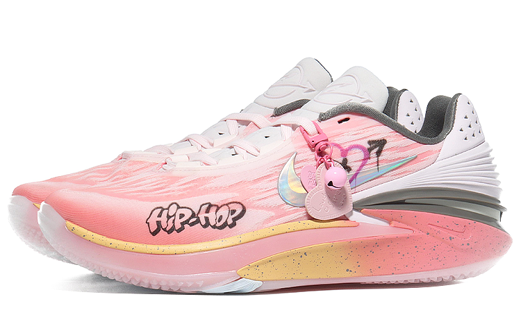 Lookbook 【訂製球鞋】Nike Air 愛心塗鴉 球場愛情 水蜜桃 碳纖增強中底 防滑耐磨減震 低筒 籃球鞋 男女同款 粉色