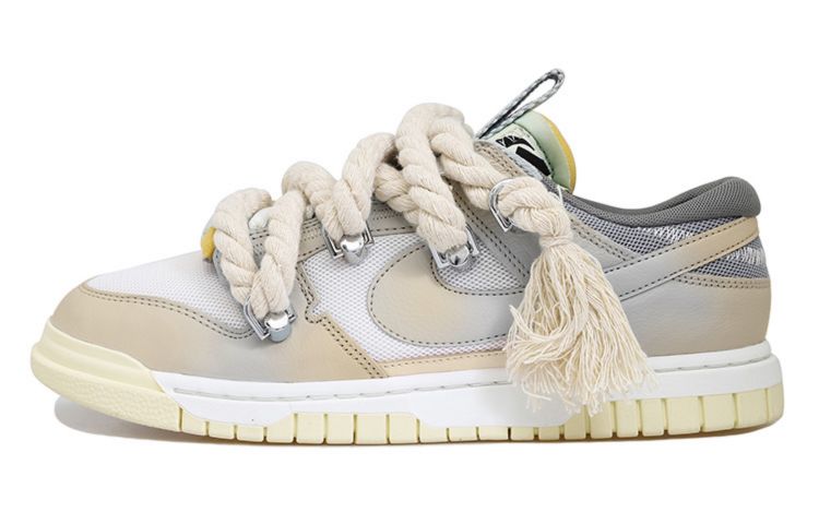 [Custom Shoes] Nike Air Dunk Jumbo 'White Grey Rope'