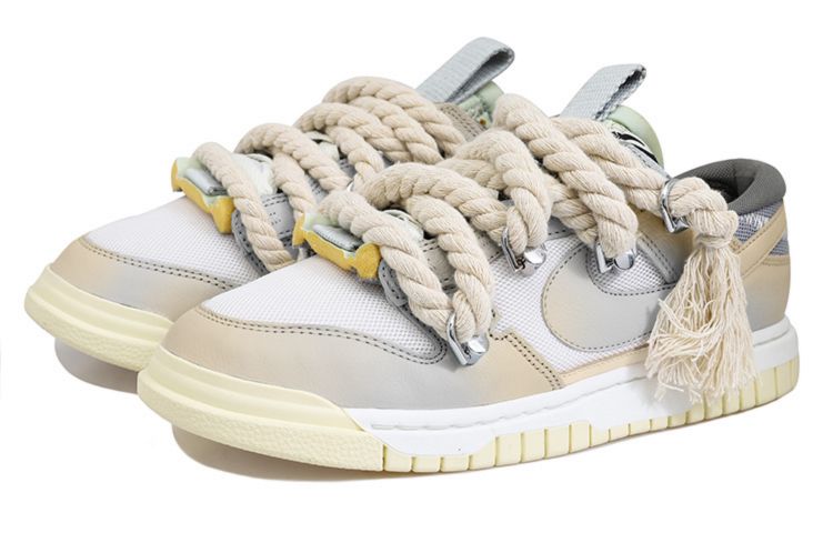 Lookbook ナイキ ダンク Jumbo 白/グレー ロープ (カスタム) DV0821-100(Team拾玖-做旧面包鞋S-BOX）