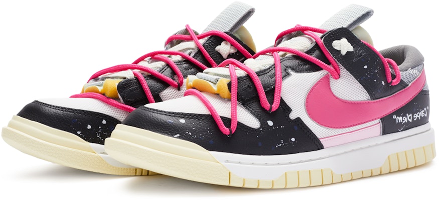 【定制球鞋】Nike Air Dunk Jumbo Remastered 愚人節系列 解構粉 手繪噴繪 低幫 板鞋 男款 白黑粉 Lookbook 【定制球鞋】Nike Air Dunk Jumbo Remastered 愚人節系列 解構粉 手繪噴繪 低幫 板鞋 男款 白黑粉