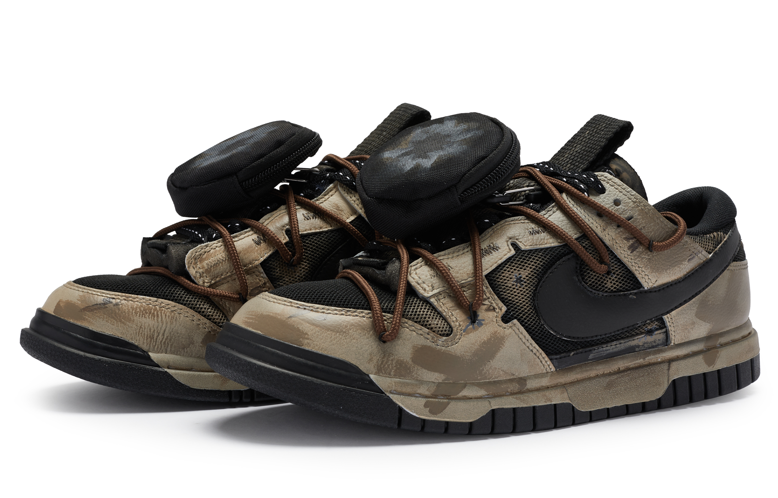 Lookbook 【訂製籃球鞋】Nike Air Dunk Jumbo Remastered 811製造 戰損廢墟 低筒 板鞋 男款 黑棕