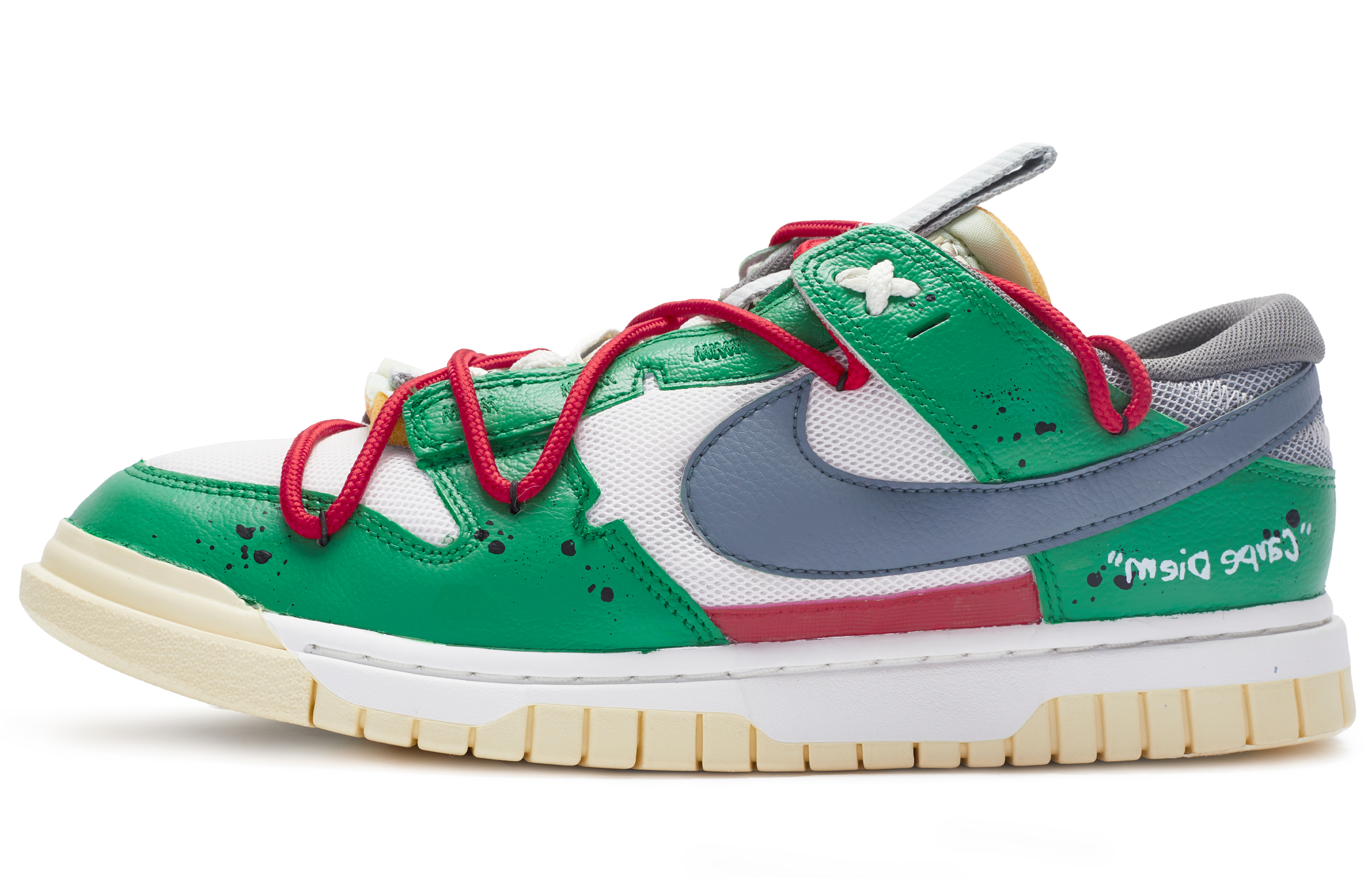 [Custom Shoes] Nike Air Dunk Jumbo Remastered 'Hand-Painted Deconstructed Red Fool's Day'