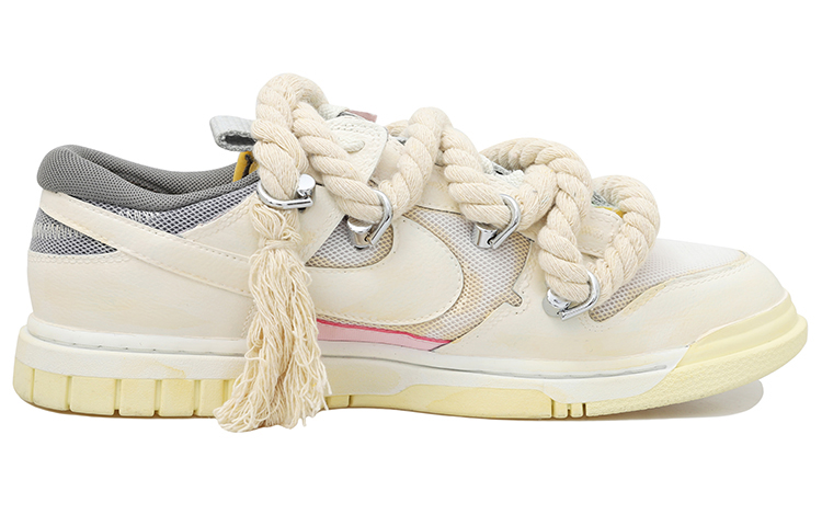 Order 【定制球鞋】 Nike Air Dunk Jumbo 重制款 粗麻繩 做舊 減震防滑耐磨 低筒 板鞋 男款 米白