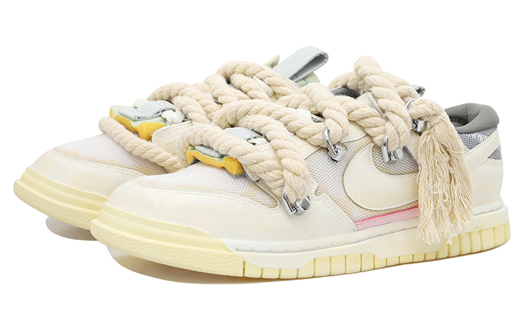 Lookbook 【定制球鞋】 Nike Air Dunk Jumbo 重制款 粗麻繩 做舊 減震防滑耐磨 低筒 板鞋 男款 米白