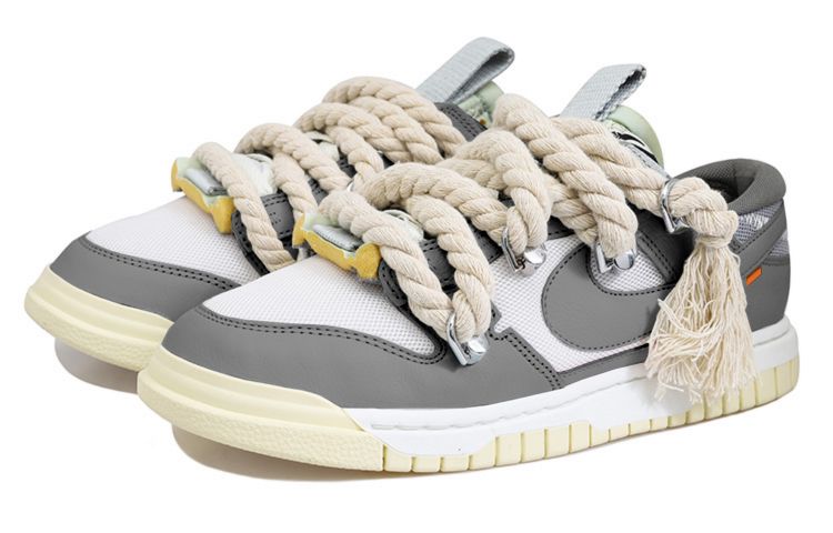 Lookbook [定制鞋] 耐克Air Dunk Jumbo复刻版 '黄色 白色 灰色' DV0821-100(Team拾玖-灰色面包鞋S-BOX)