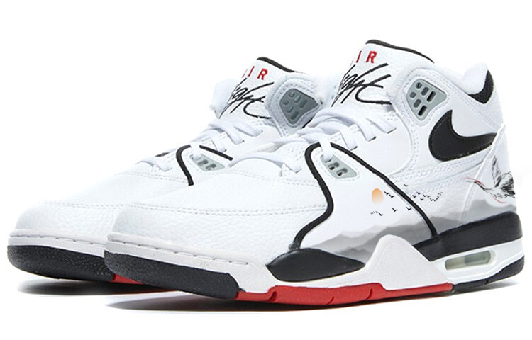 Lookbook [定制鞋款] 耐克Air Flight 89 '鹤松白黑红' DB5918-100(Team56-仙鹤松山)