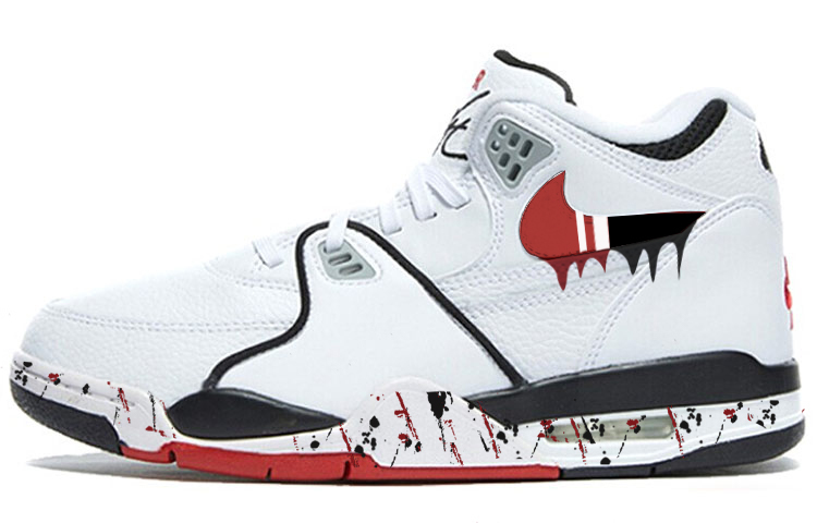 [Custom Shoes] Nike Air Flight 89 'Fluid Graffiti White Black Red'