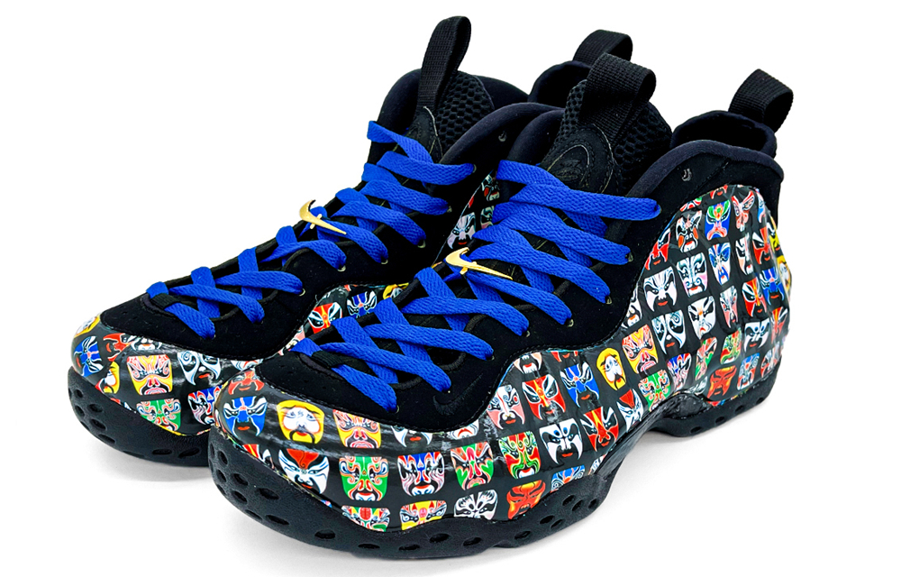 Shop 나이키 에어폼포짓 원 "경극 가면 블랙블루" (Nike Air Foamposite One "경극 가면 블랙블루") 314996-012(Team2-国潮脸谱喷)