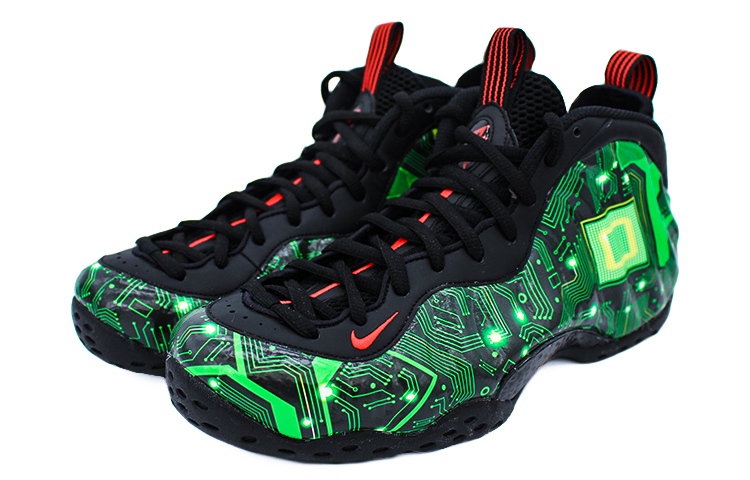 Lookbook [定制鞋款] 耐克Air Foamposite One '电路科技黑绿' 314996-014(Team2-电路科技喷)