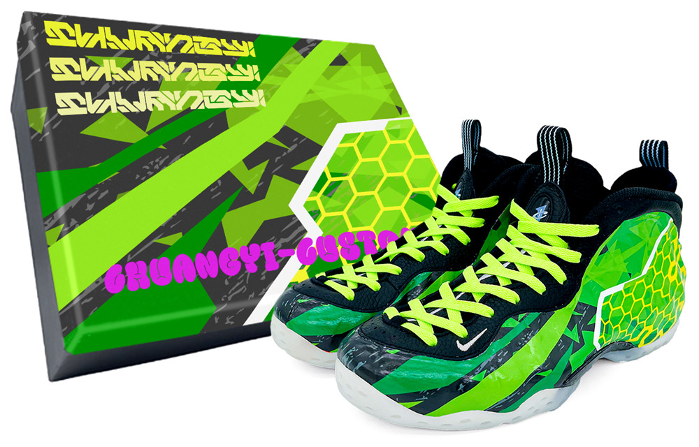 [Custom Shoes] Nike Air Foamposite One 'Green Honeycomb Racing'
