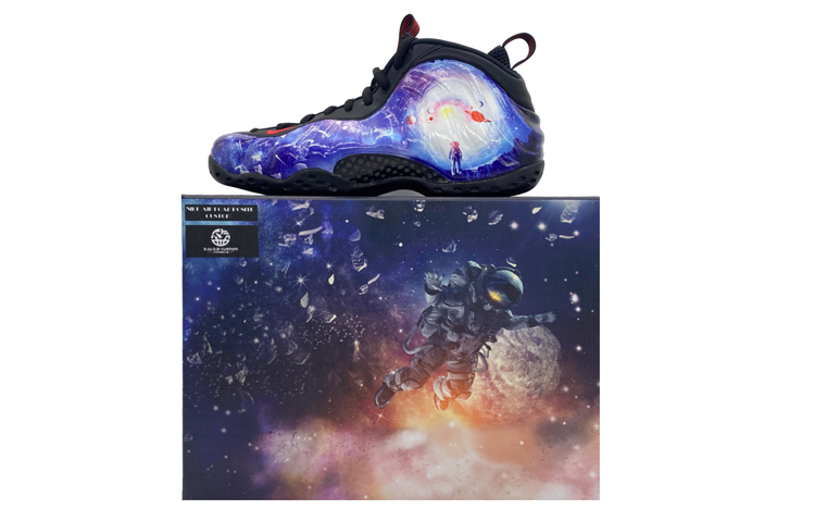 Details for 【訂製球鞋】Nike Air Foamposite One "Lava" 熔岩噴 發泡材質 中幫 星空宇航員 星系宇宙登月主題 籃球鞋 男女同款 藍紫 限量100雙贈送特殊鞋盒