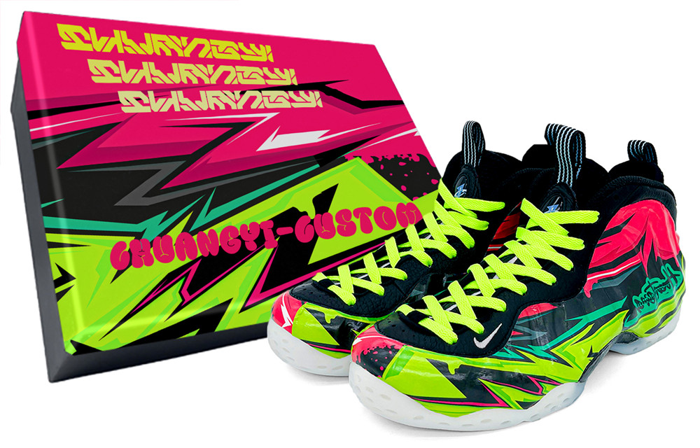 [Custom Shoes] Nike Air Foamposite One 'Neon Race'