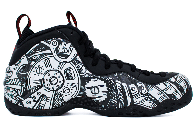 Order 나이키 에어 폼포짓 원 "펑크 메카닉" (커스텀) 314996-014(Team2-朋克机械喷)