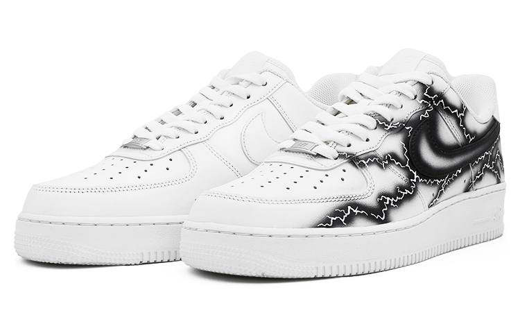 Shop 나이키 에어포스 1 '07 '블랙 라이트닝 스톰' (커스텀) CW2288-111（Team91-空军-闪电）