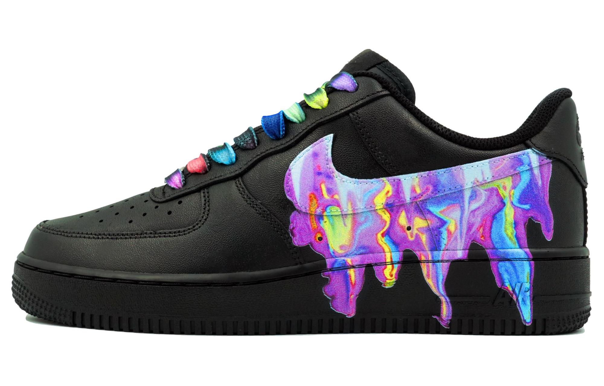 Order [カスタムシューズ] ナイキ エアフォース1 '07 'ブラックウォーリア - ネオンフロー' CW2288-001(Team113-霓虹流动)
