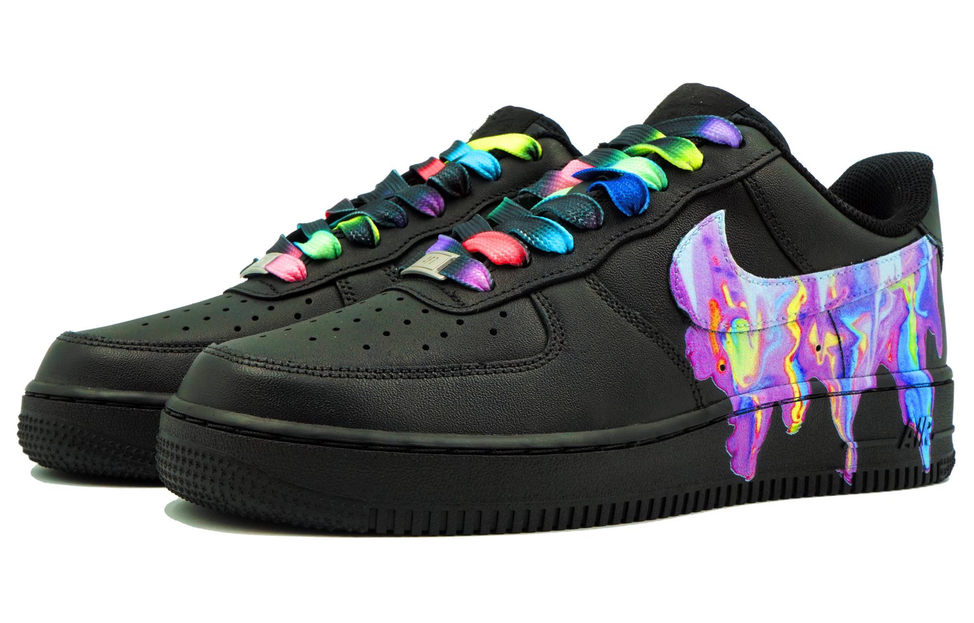 Shop [カスタムシューズ] ナイキ エアフォース1 '07 'ブラックウォーリア - ネオンフロー' CW2288-001(Team113-霓虹流动)