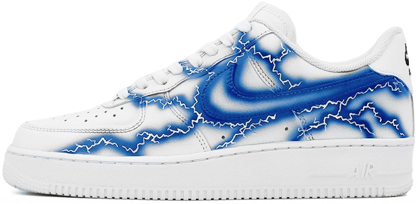【客製球鞋】Nike Air Force 1 07 街頭 風暴閃電 藍電霸王 藍色閃電網 低筒 板鞋 男款 白色 Buy 【客製球鞋】Nike Air Force 1 07 街頭 風暴閃電 藍電霸王 藍色閃電網 低筒 板鞋 男款 白色
