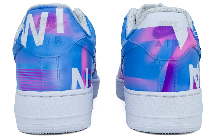 Shop [Sepatu Custom] Nike Air Force 1 '07 'Biru Ungu Warna Blok' CW2288-111(TeamNine-极限竞速男款)