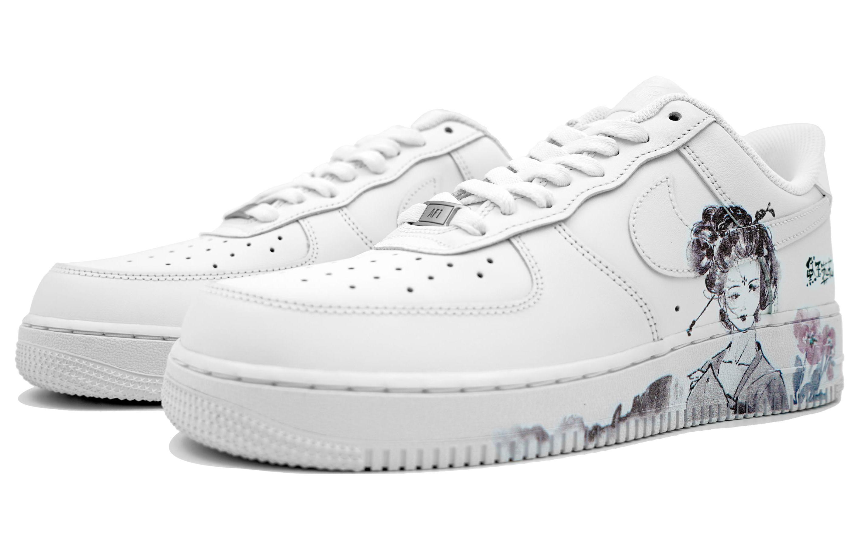 Shop [Sneakers Kustom] Nike Air Force 1 '07 'Daiyu Bunga Pemakaman' CW2288-111(Team113-黛玉葬花S-BOX)