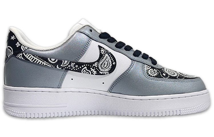 Order Zapatillas Nike Air Force 1 '07 'Paisley Gris Plateado a Mano' CW2288-111(Team30-手绘腰果花)