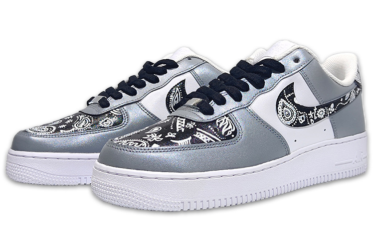Lookbook Zapatillas Nike Air Force 1 '07 'Paisley Gris Plateado a Mano' CW2288-111(Team30-手绘腰果花)