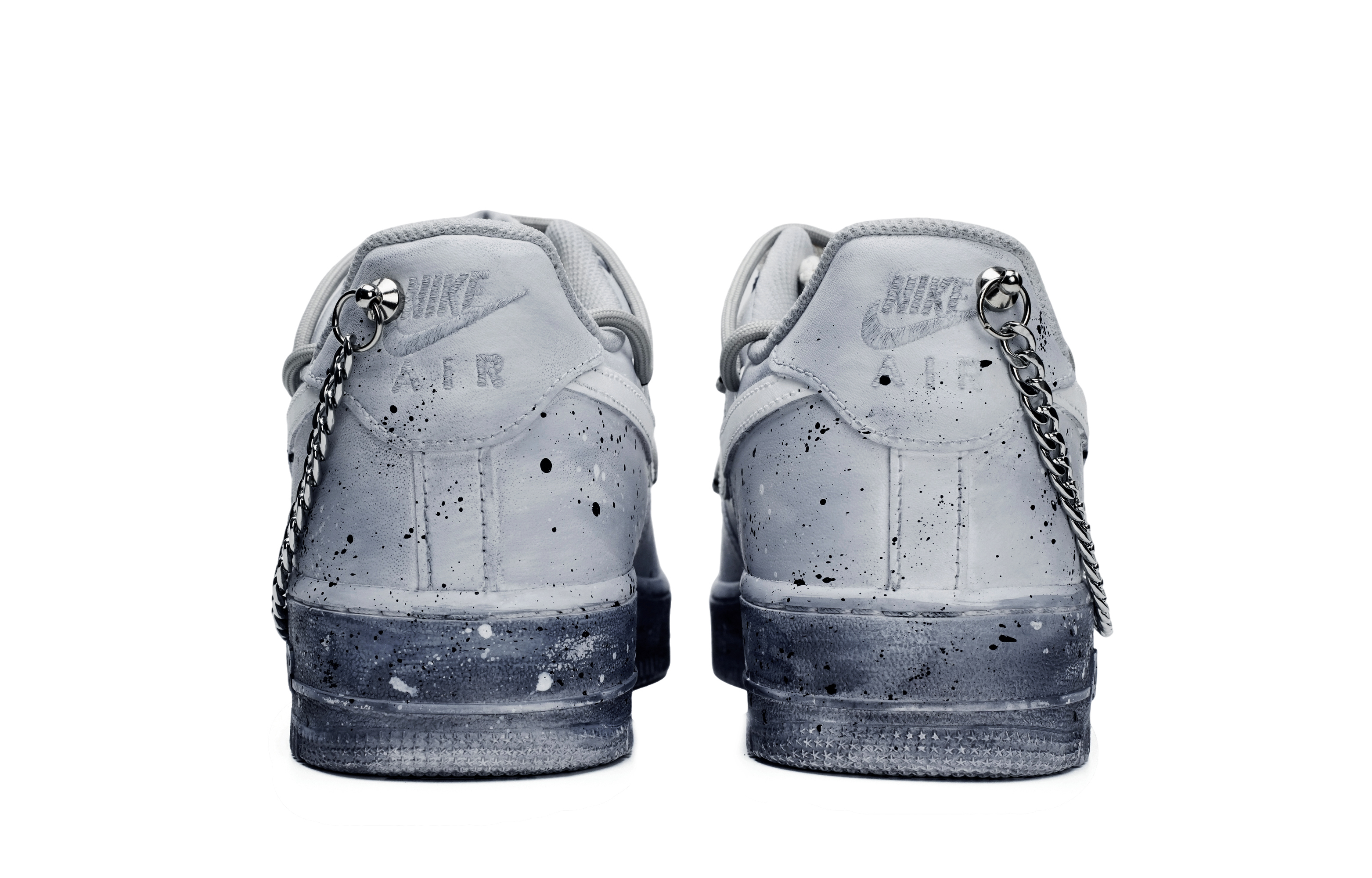 Shop Zapatillas Nike Air Force 1 '07 'Pintura Manual Gris-Negro' CW2288-111(Team11-受洗日男款灰黑)