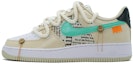 Buy 【定制球鞋】Nike Air Force 1 '07 旧時代 英倫風 復古 英文布貼 報紙時尚 綠勾橙標 縫合鈕扣 解構雙鞋帶 低幫 板鞋 男女同款 白藤黃