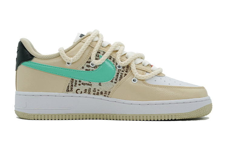 Order 나이키 에어포스1 '07 "신문 패션" (화이트/윌로우 옐로우) DZ2771-121(Team16-男女款报纸布贴白藤黄)