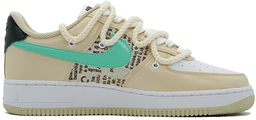 Buy Custom Shoes Nike Air Force 1 07 Newspaper Fashion White Willow Yellow Novelship