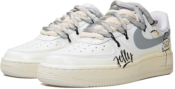 【定制球鞋】Nike Air Force 1 Low 07 空軍一號 聖誕節 怪誕聖誕夜 棉麻鞋帶 銀絲綢鞋帶 做舊大底 低幫 板鞋 男款 白棕灰 Lookbook 【定制球鞋】Nike Air Force 1 Low 07 空軍一號 聖誕節 怪誕聖誕夜 棉麻鞋帶 銀絲綢鞋帶 做舊大底 低幫 板鞋 男款 白棕灰