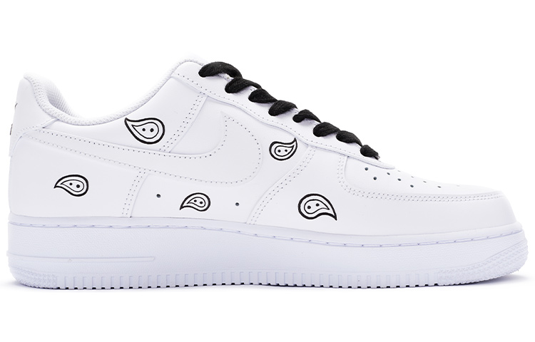 Order 나이키 에어포스 1 '07 페이즐리 커스텀 (흰/검) CW2288-111(Team11-男款腰果花白黑)