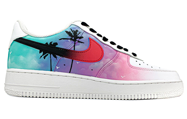 Order 나이키 에어포스 1 '07 '사우스비치 마카롱 페이드' (커스텀) CW2288-111(Team肆-男款喷绘手绘迈阿密)