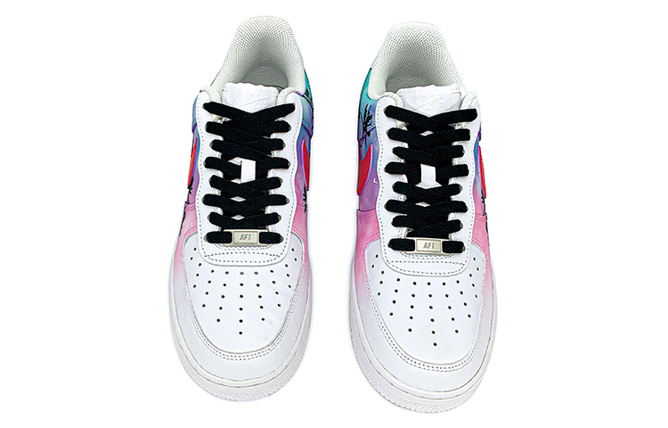 Shop 나이키 에어포스 1 '07 '사우스비치 마카롱 페이드' (커스텀) CW2288-111(Team肆-男款喷绘手绘迈阿密)