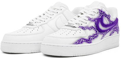 【客製球鞋】Nike Air Force 1 07 風暴閃電 雷霆紫電 紫光閃電網 低筒 板鞋 男款 白紫色 Shop 【客製球鞋】Nike Air Force 1 07 風暴閃電 雷霆紫電 紫光閃電網 低筒 板鞋 男款 白紫色