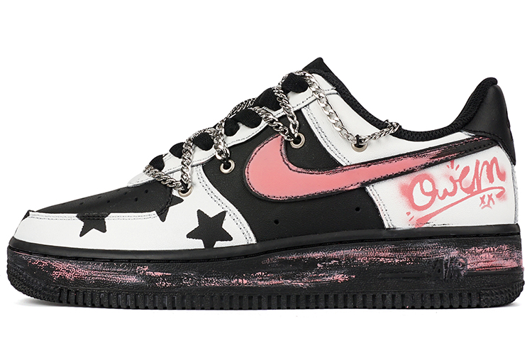 Buy [カスタムシューズ] ナイキ エアフォース1 '07 'Y2K グラフィティ ブラック-ピンク' CW2288-001(Team拾柒-男款低帮Y2K板鞋黑粉)