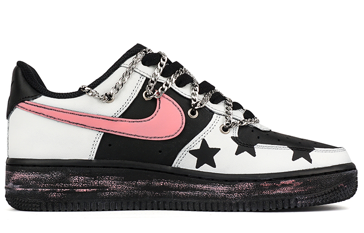 Order [カスタムシューズ] ナイキ エアフォース1 '07 'Y2K グラフィティ ブラック-ピンク' CW2288-001(Team拾柒-男款低帮Y2K板鞋黑粉)