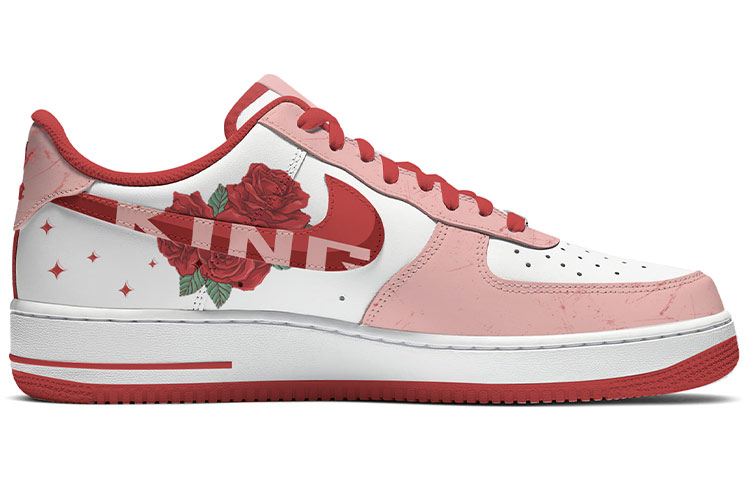 Order 【定制球鞋】Nike Air Force 1 07 Low 空軍一號 低幫 紅白縫線 玫瑰 手繪 白紅藍男神專屬定制 板鞋 男款 白紅藍