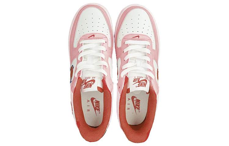 Shop 【定制球鞋】Nike Air Force 1 07 Low 空軍一號 低幫 紅白縫線 玫瑰 手繪 白紅藍男神專屬定制 板鞋 男款 白紅藍
