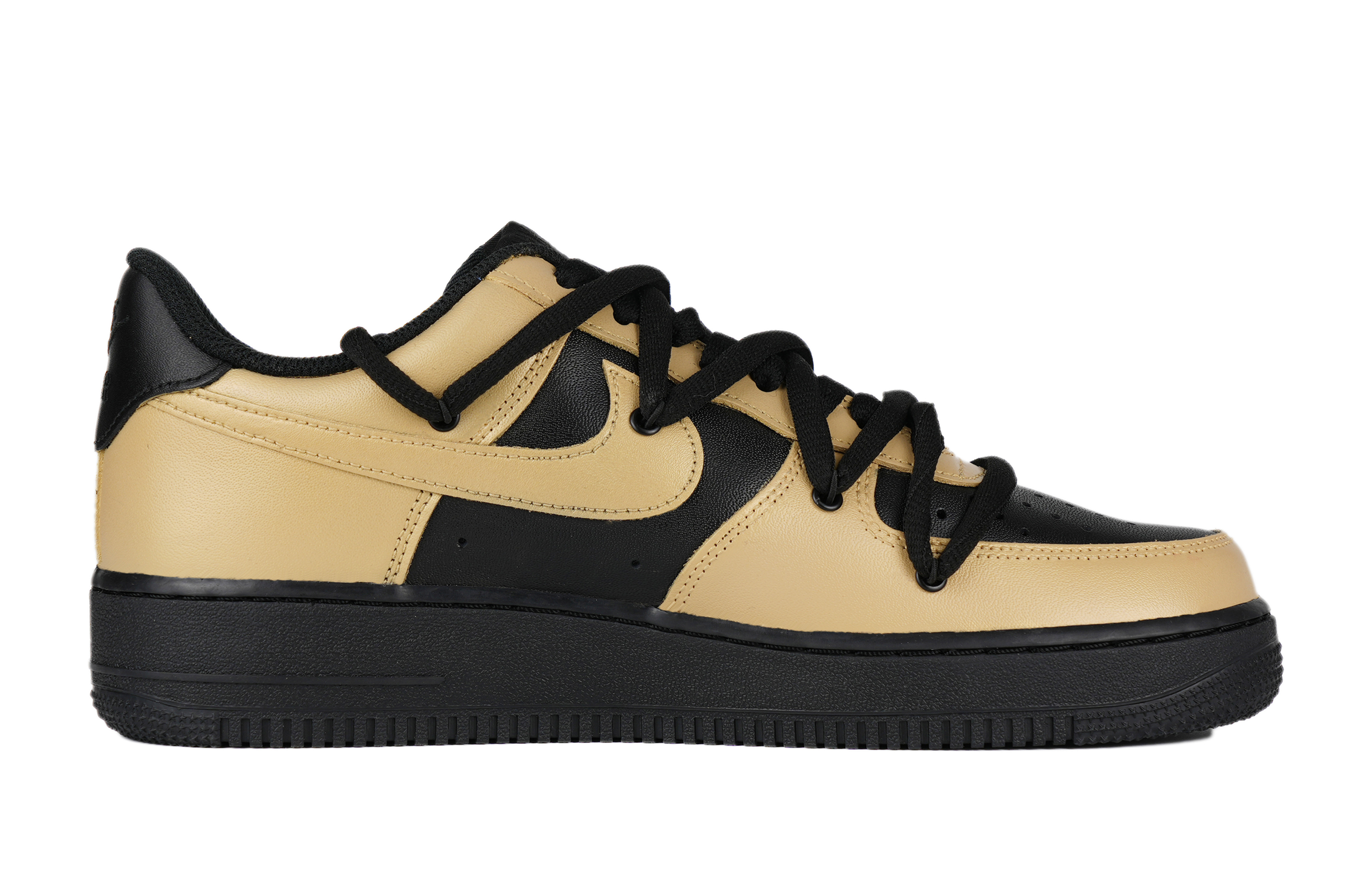 Order 【カスタムシューズ】ナイキ エア フォース 1 '07 ロー "ダークゴールド デコンストラクテッド" CW2288-001(Team42-男女同款暗金黑金)